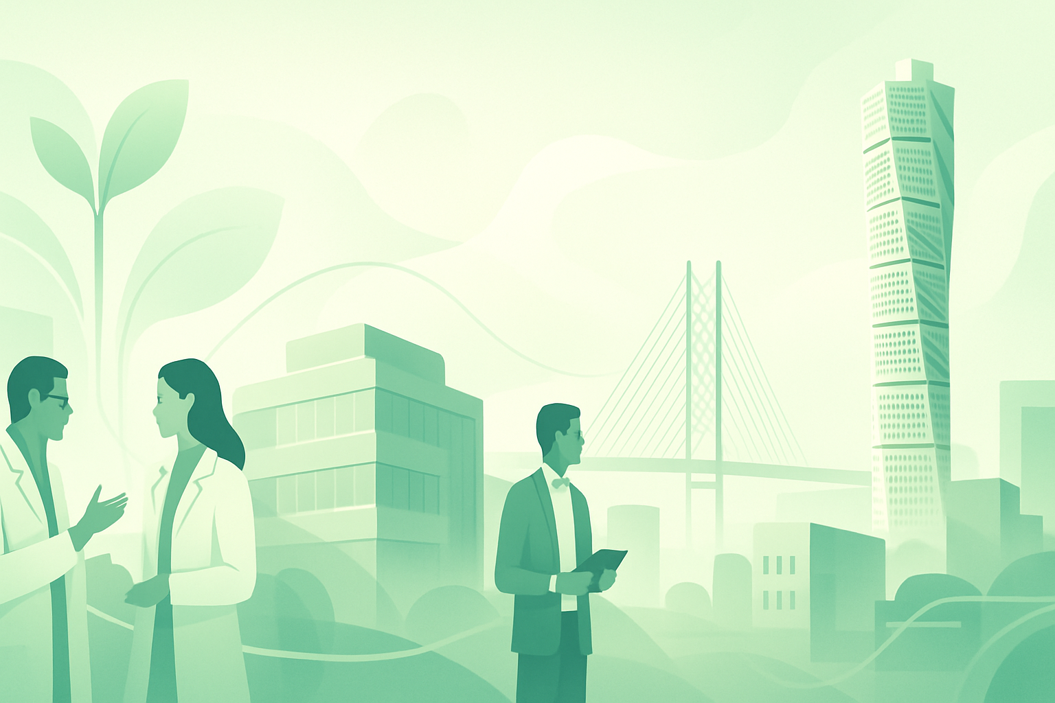 Grön Malmöbakgrund